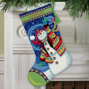Изображение Счастливый снеговик Рождественский чулок (Happy Snowman Stocking)